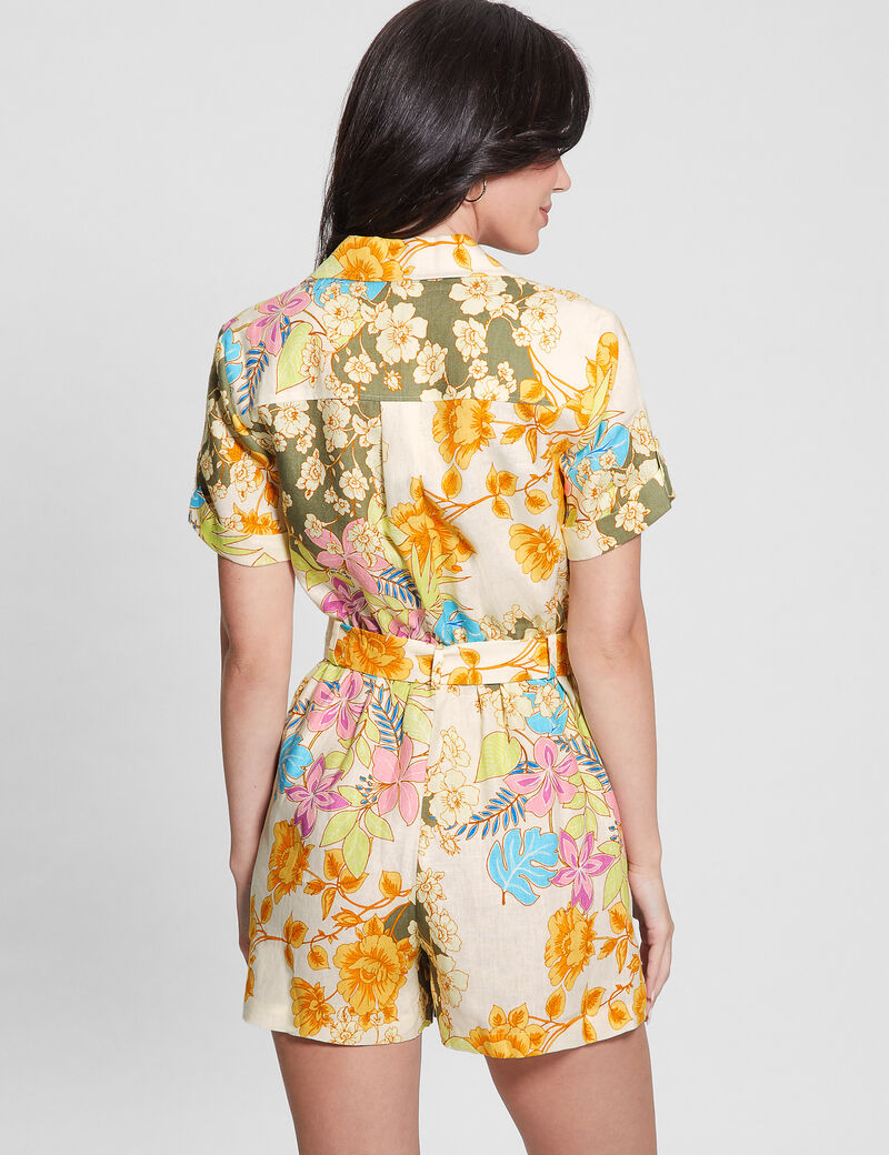 Printed Linen Romper