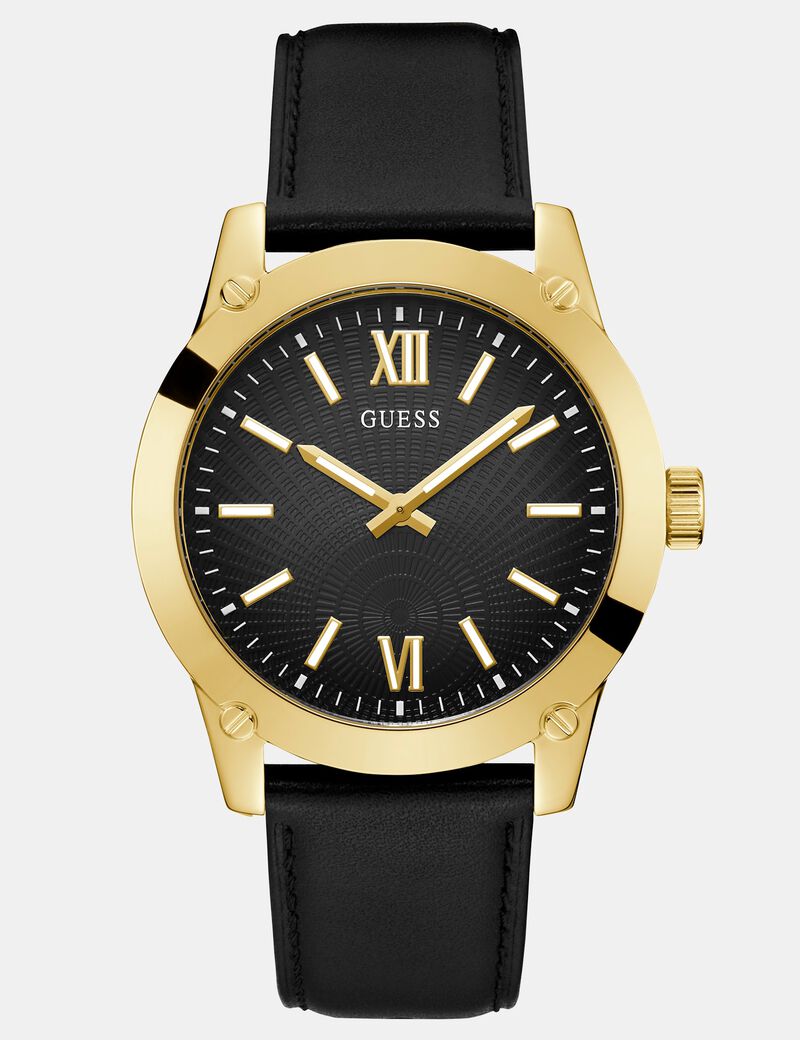 Suede leather analogue watch