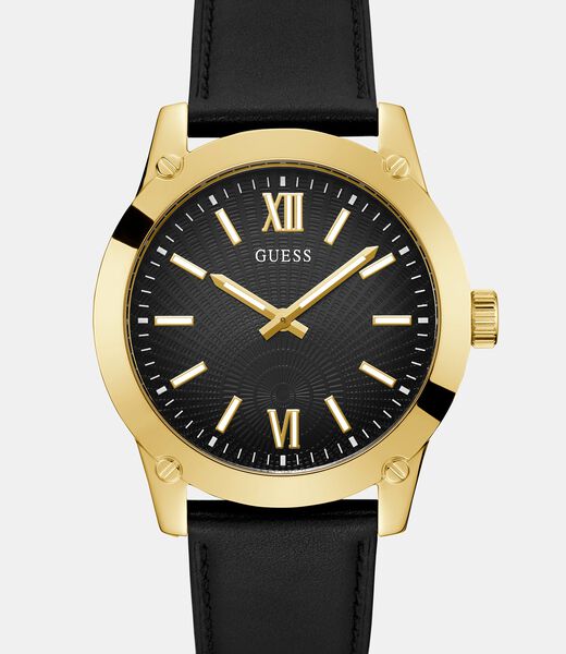 Suede leather analogue watch