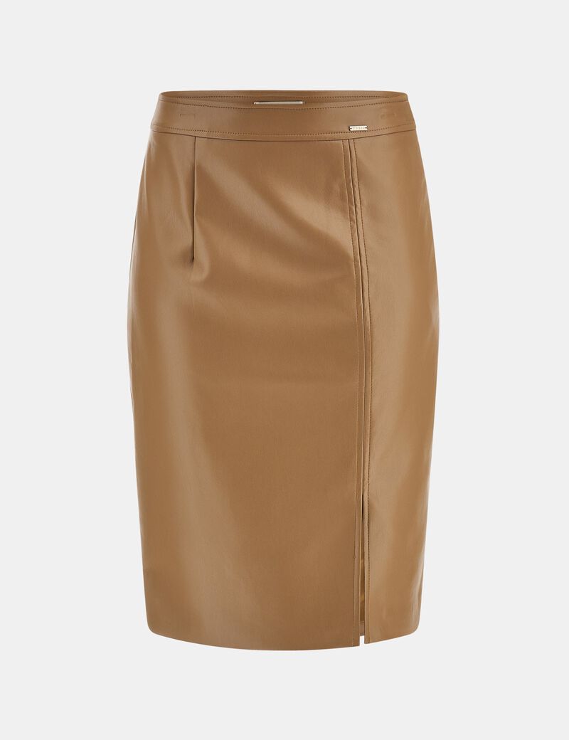 Faux Leather Midi Skirt