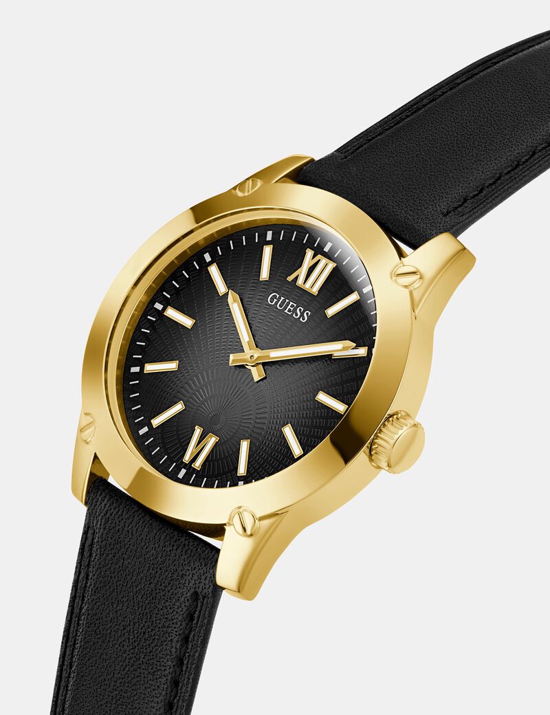 Suede leather analogue watch