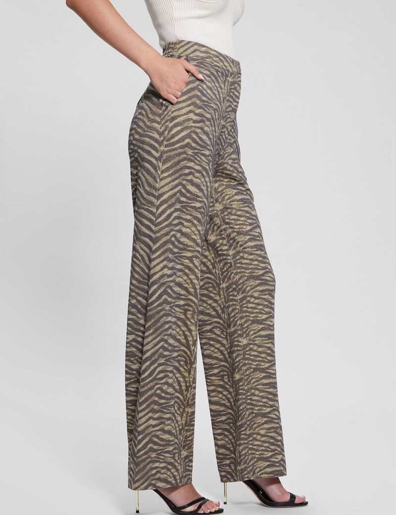 Zebra print flare pant