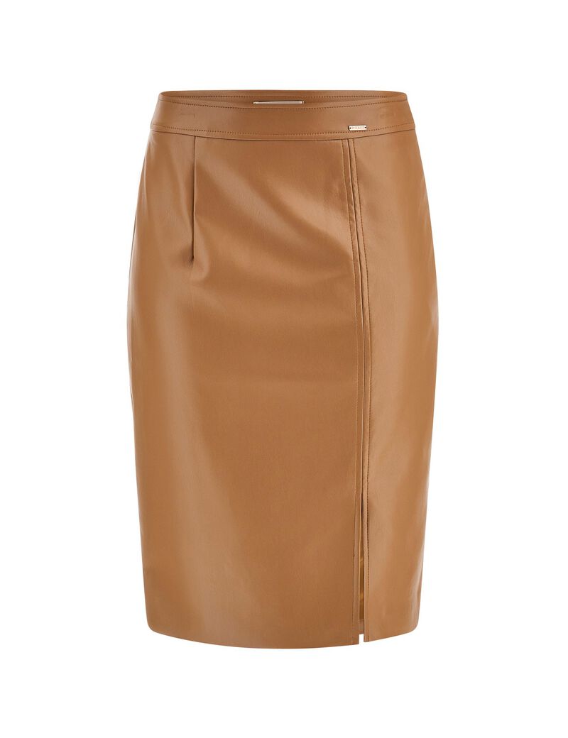 Faux Leather Midi Skirt